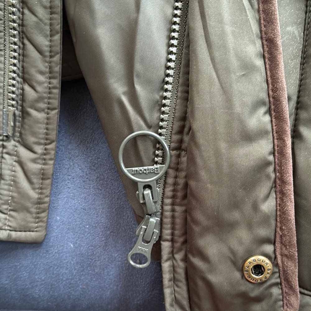 Barbour Olive & Brown Quilted Puffer Jacket Men's (Size: XL) - Picture 9 of 10
